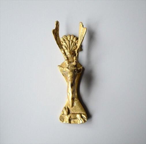 アンティーク】真鍮製花装飾 ドアストッパー オブジェ アンティーク