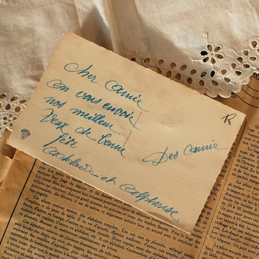 フランス産美しいアンティークポストカード