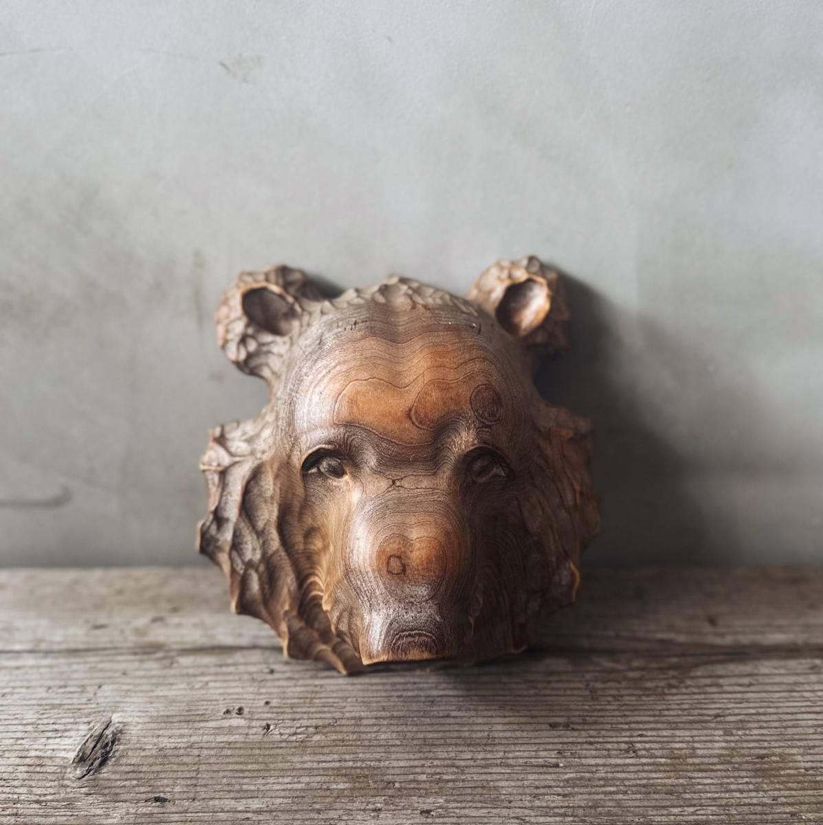 木彫りの熊 レリーフ 壁掛 ビンテージ 木彫り熊 レリーフ 壁掛け 美品