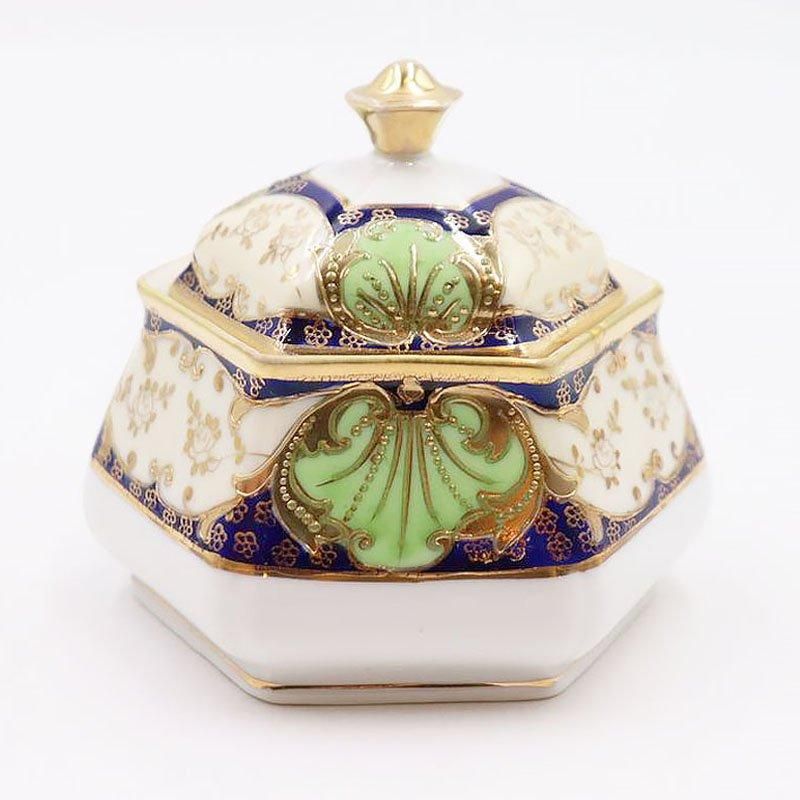 ヴィンテージ オールドノリタケ 六角形 蓋もの キャニスタ