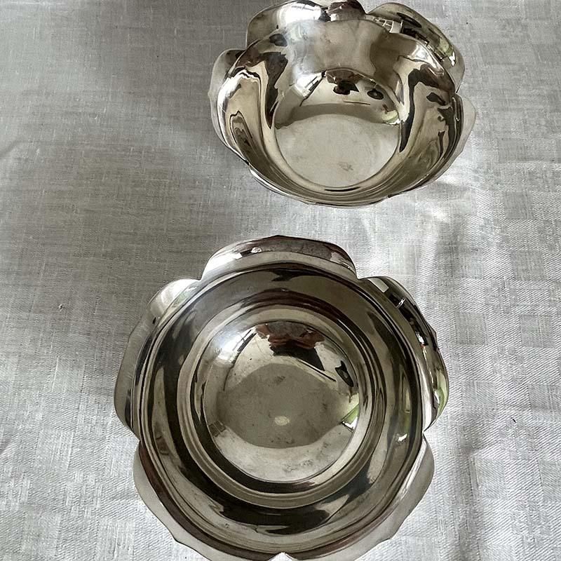 シルバーのフィンガーボウル 華やかなフラワーアレンジに最適 花器