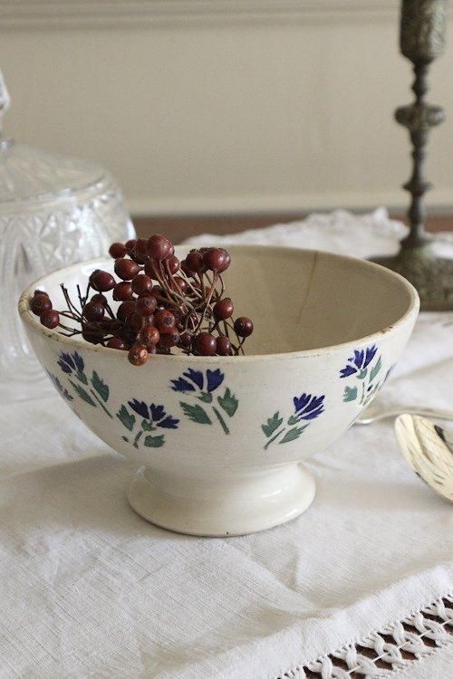 アンティークジアンの矢車菊カフェオレボウル