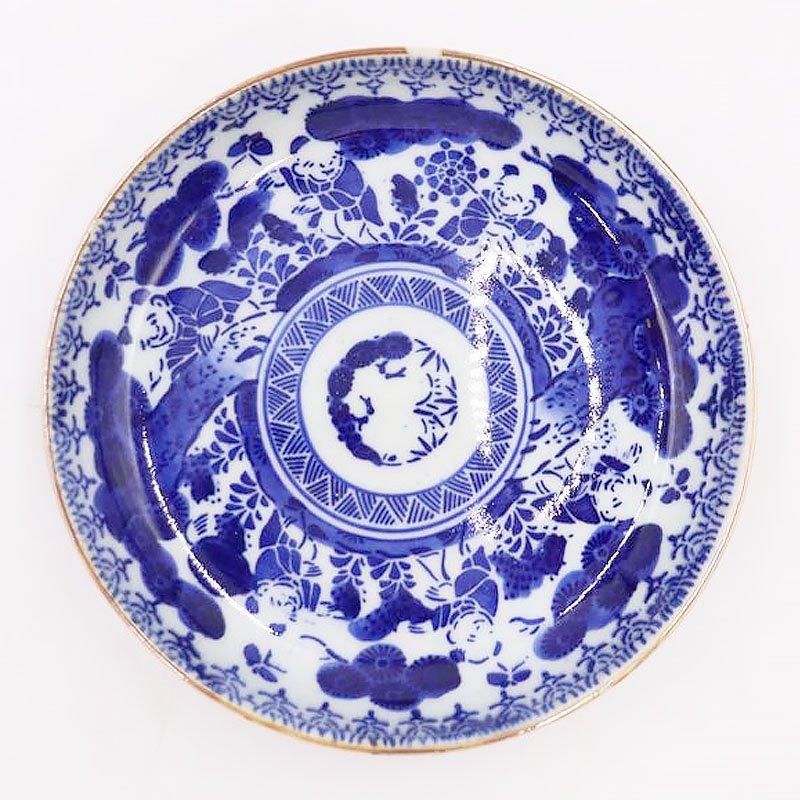 印判染付なます皿呉須藍色昭和初期アンティーク