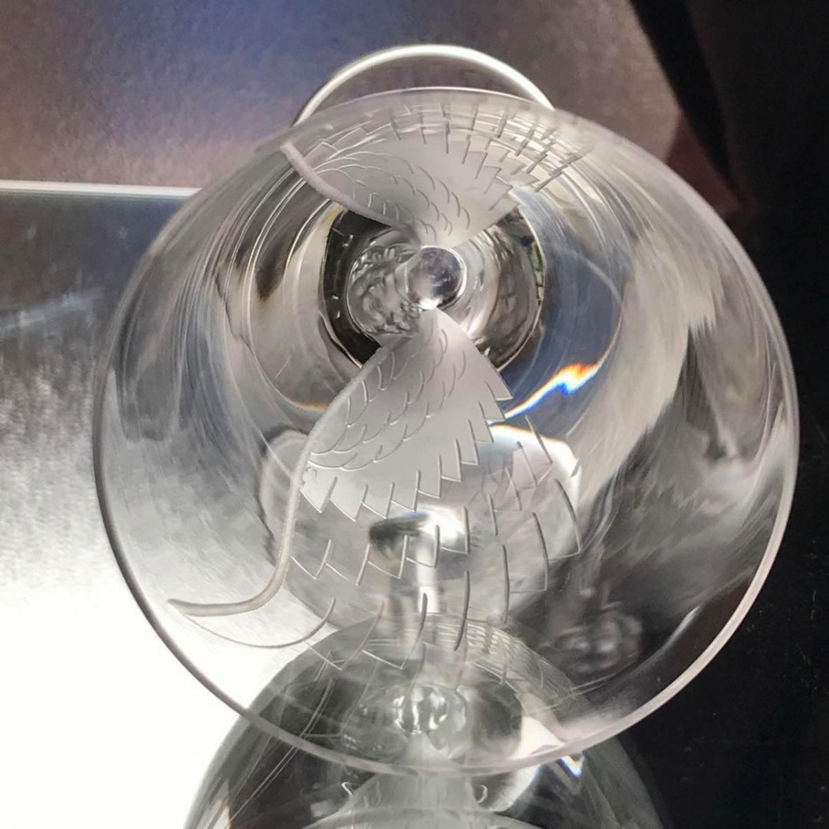 ○激レア LALIQUE Mésanges ラリック クリスタル テーブルランプ ○激