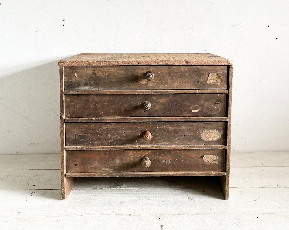 フランス製アンティークの小引き出し4ドロワー