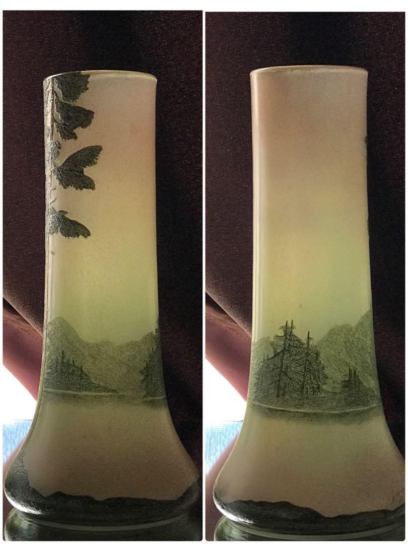 工芸品】ルグラ Legras フラワーベース 「湖畔」 工芸品】ルグラ