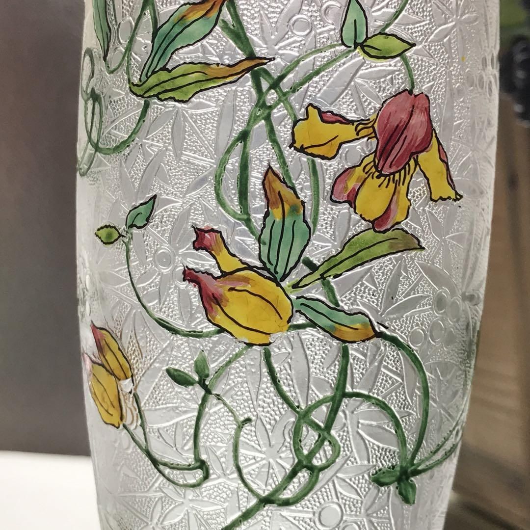 アンティークバカラ花瓶エグランティエ豪華な希少アールヌーヴォー期作品