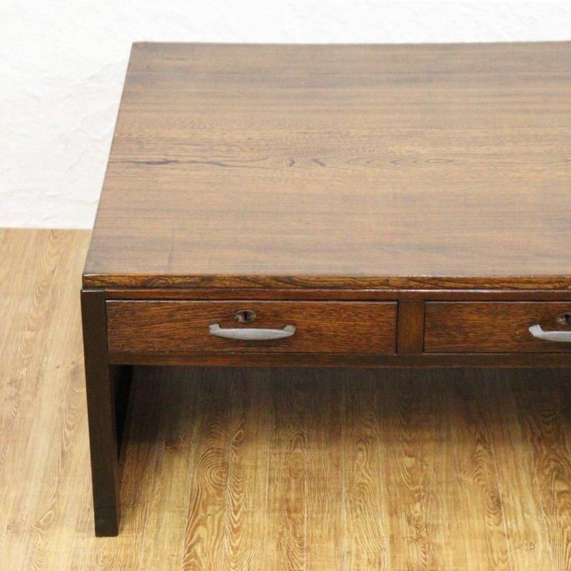 昭和初期のケヤキ製片袖文机