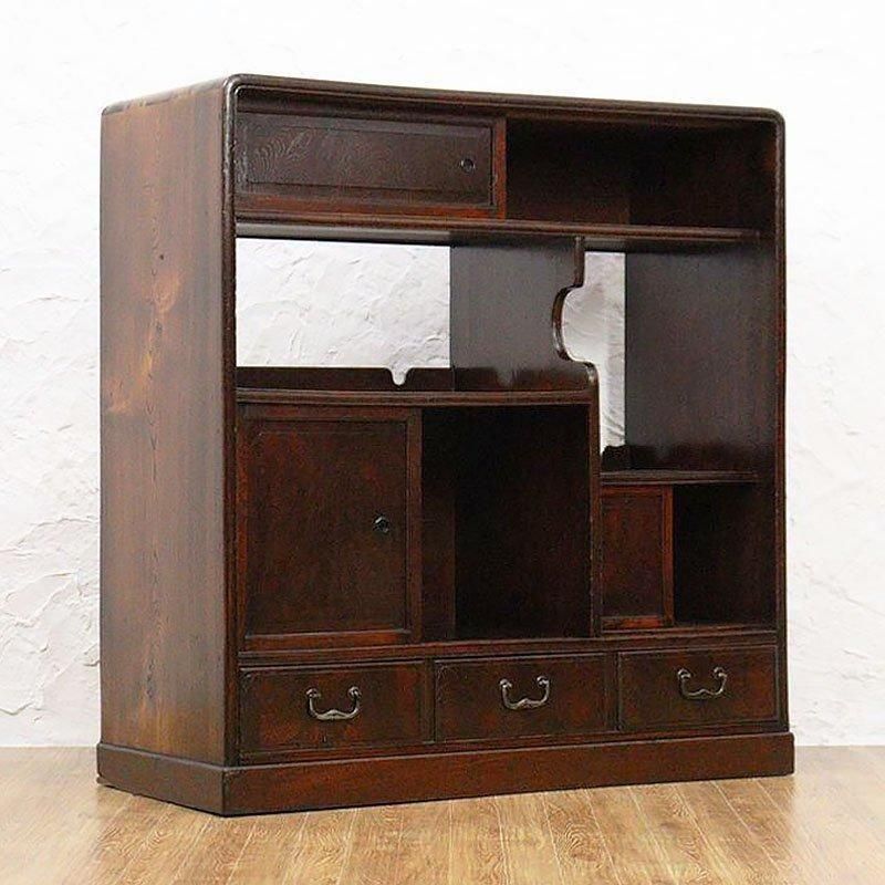 大正時代のアンティーク和風キャビネットケヤキ材製