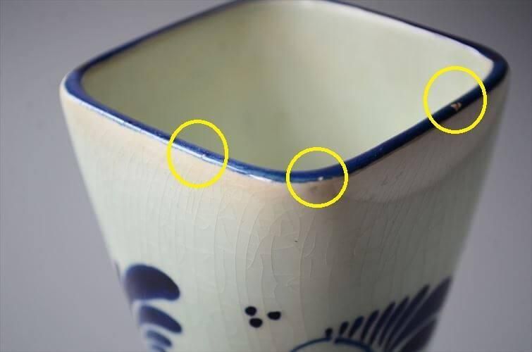 オランダ製デルフト焼きヴィンテージ花瓶 優雅な青