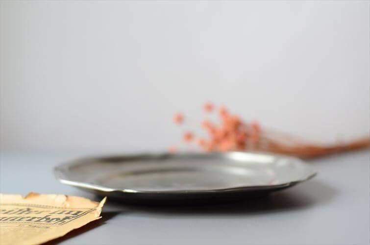 フランス製アンティークピュータープレート 22cm