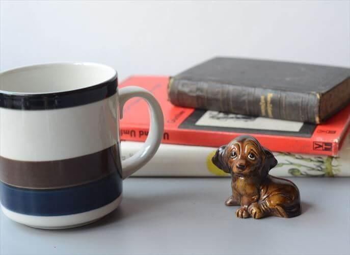 ヴィンテージ陶器製ダックスフンドオブジェ 癒しの存在感