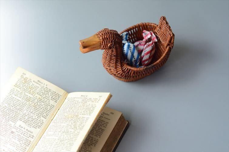 ◇フランスアンティーク｜ピューター製アヒル小物入れセット手作り小鳥