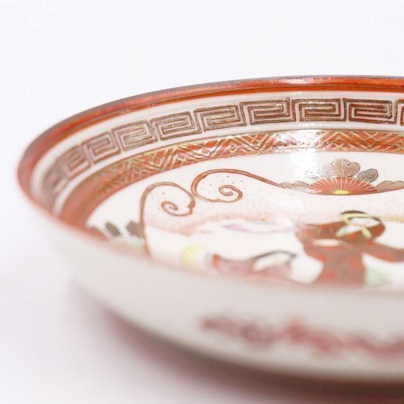 ♥九谷 鉢 銅の持ち手付き 菓子鉢 茶道具 骨董 古玩 レトロ