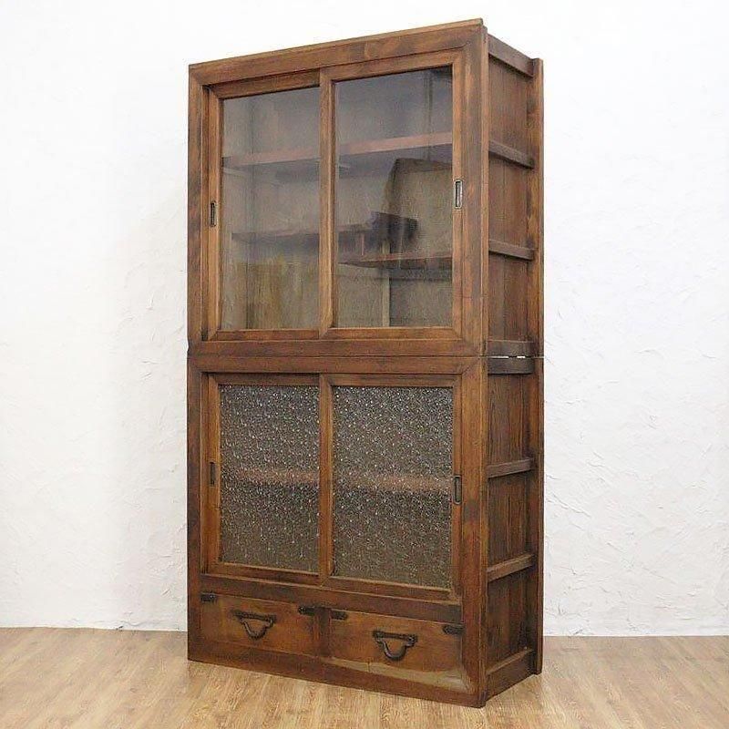 食器棚 本棚 箪笥 タンス 棚 収納 大正昭和 カフェ 古民家 食器棚 本棚