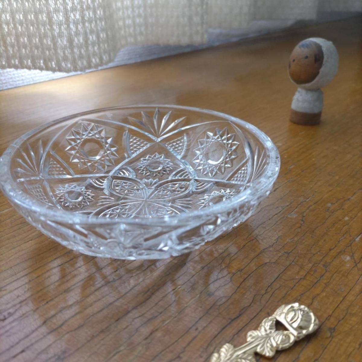 ボスポラスクリスタルボウル30.5cm 昭和レトロ アンティーク