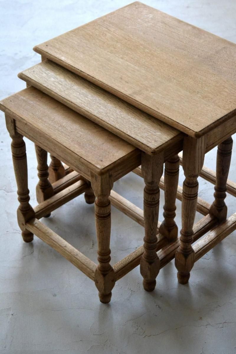 アンティーク ネストテーブル｜北欧風ウォルナット入れ子