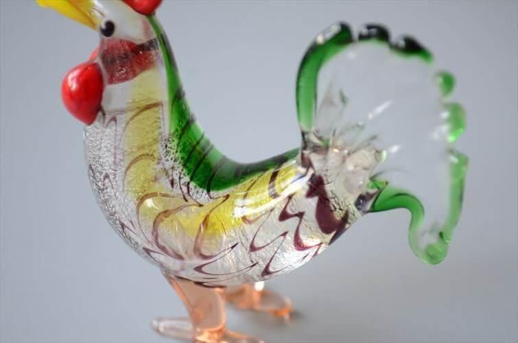 ムラノグラス 鶏 にわとり MURANO ムラーノ ヴェネツィア ガラス細工