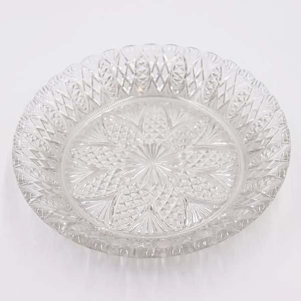 アンティーク重厚な昭和初期プレスガラス皿