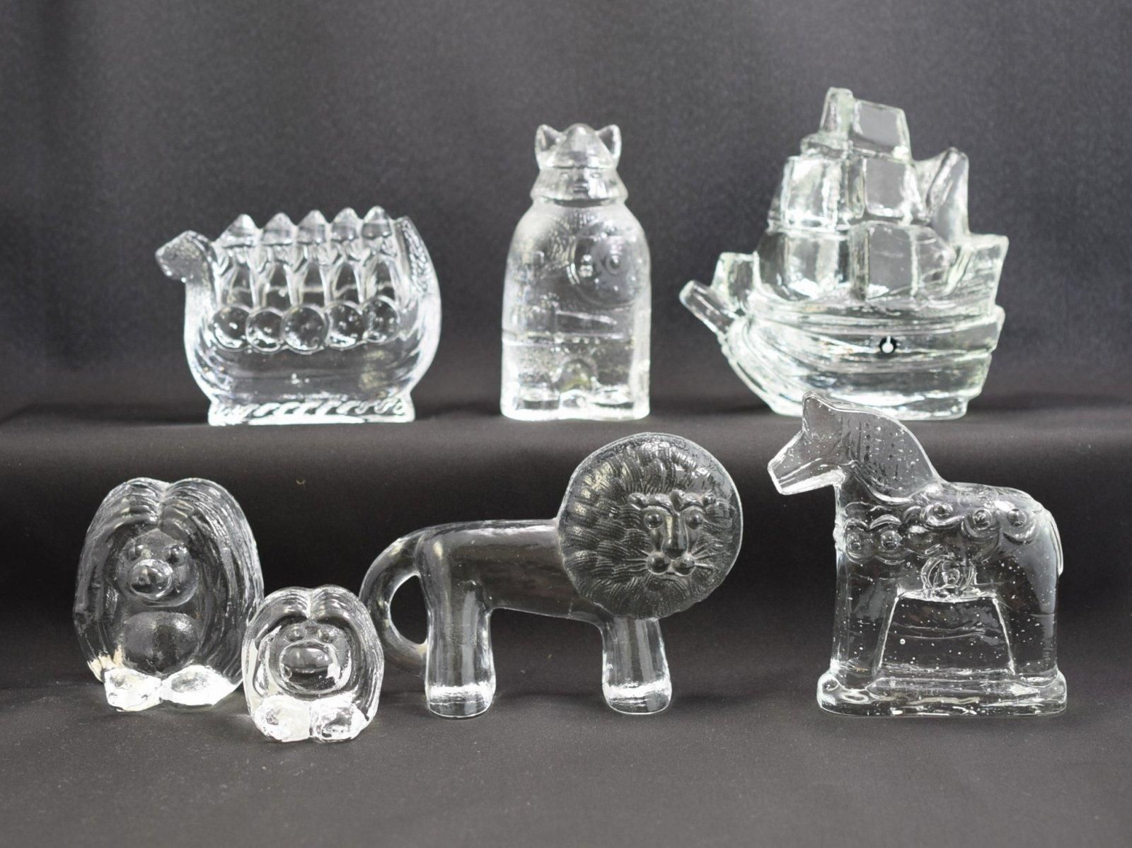 ヴィンテージ！KOSTA BODA クリスタル ゾウ 置物 北欧 2点セット