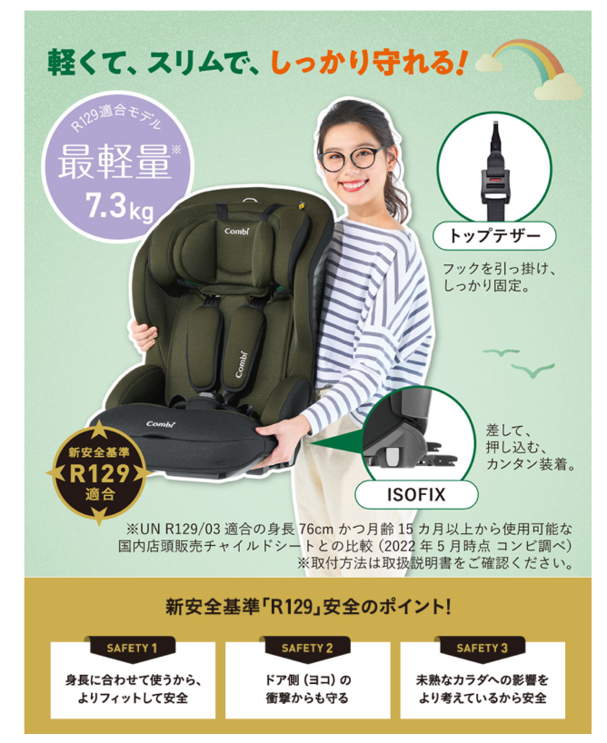 コンビ チャイルドシート ネルーム ISOFIX 取扱説明書付き