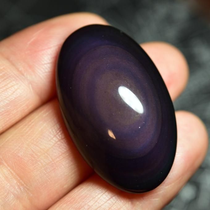 研磨品 十勝石玲瓏 パープルベースレインボーオブシディアン 十勝石