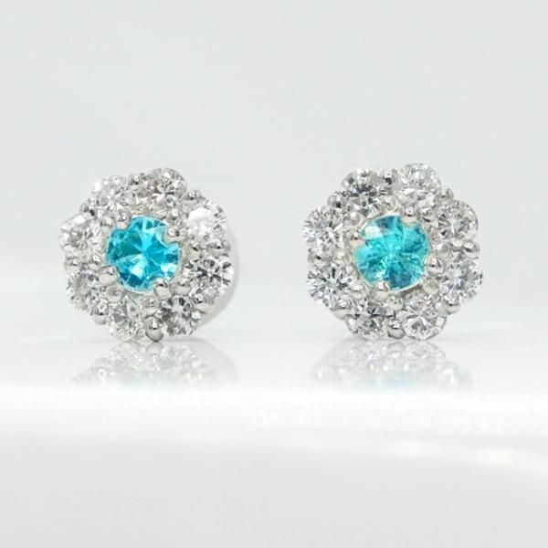 ブラジル産パライバトルマリン ダイヤモンドピアス PA 0.13ct D 0.40ct