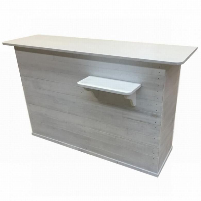 木製レジカウンター・受付カウンター_幅150cm_アンティークホワイト_