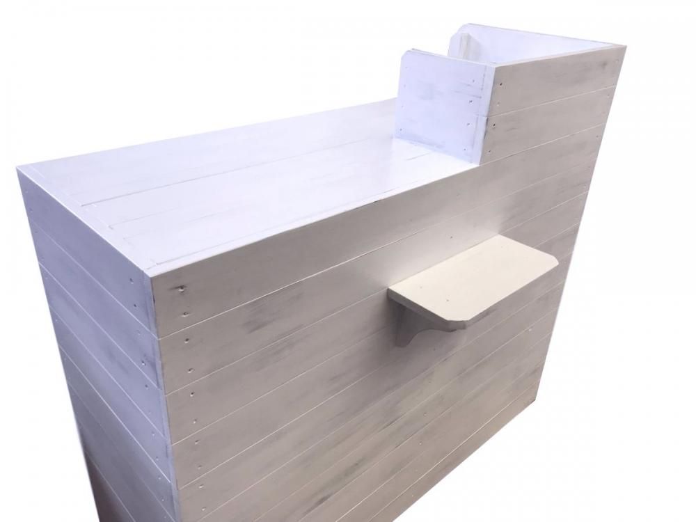 木製レジカウンター・受付カウンター_バッグ置付_幅120cm×奥行60cm×高