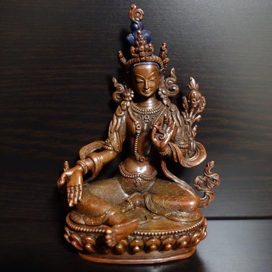 緑多羅菩薩 （グリーンターラ） 銅製 15cm｜仏像通販・販売なら仏像