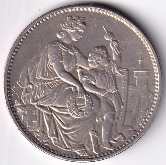 ほたる 1861年スイス射撃祭銀貨【AU58】 1861年スイス射撃祭銀貨【AU58