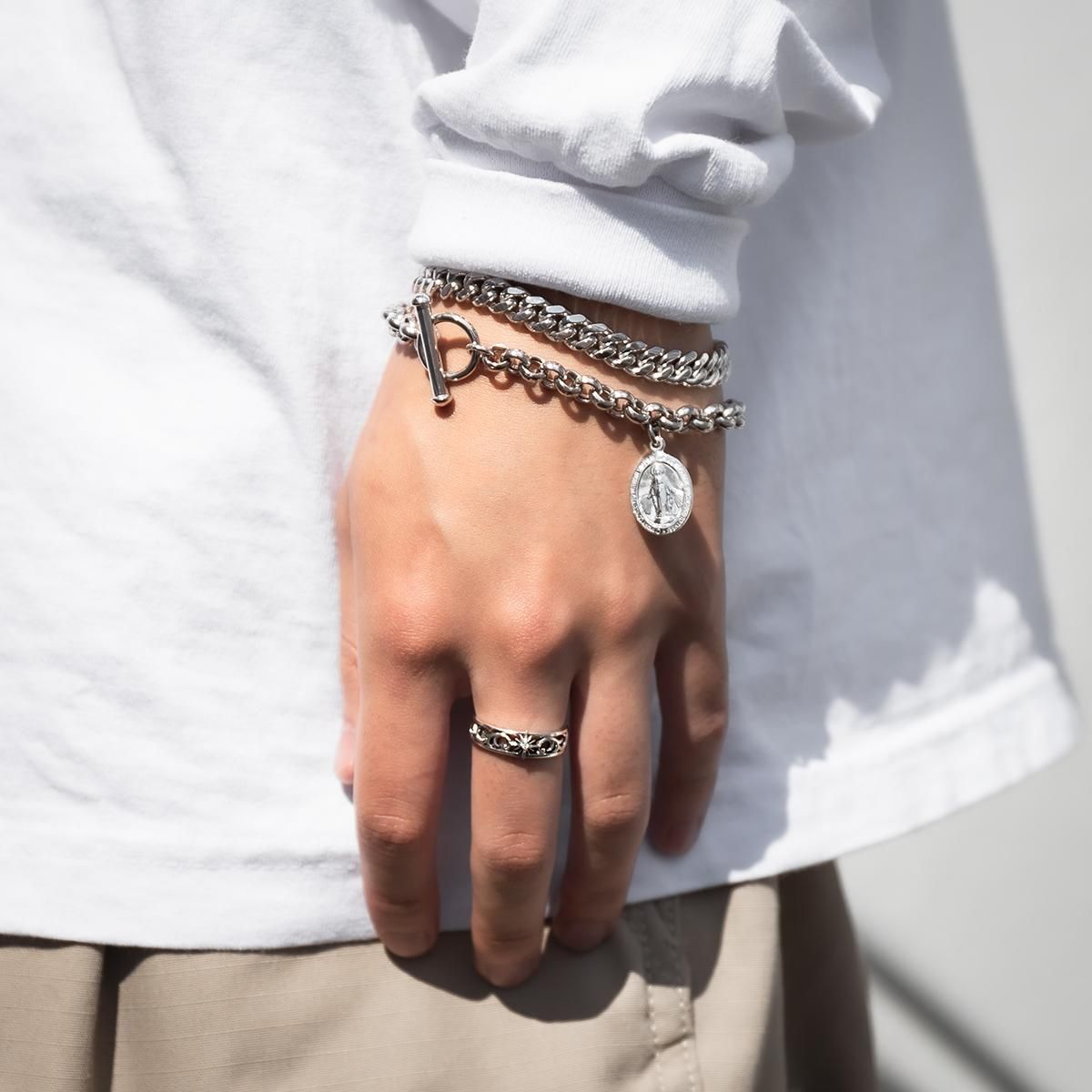 ダイヤモンド シルバー リング 5号-25号 いぶし加工 1-10861-03/1