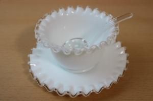 HKさま専用＞フェントン ブルーイリデセントグラス・プラムクレスト