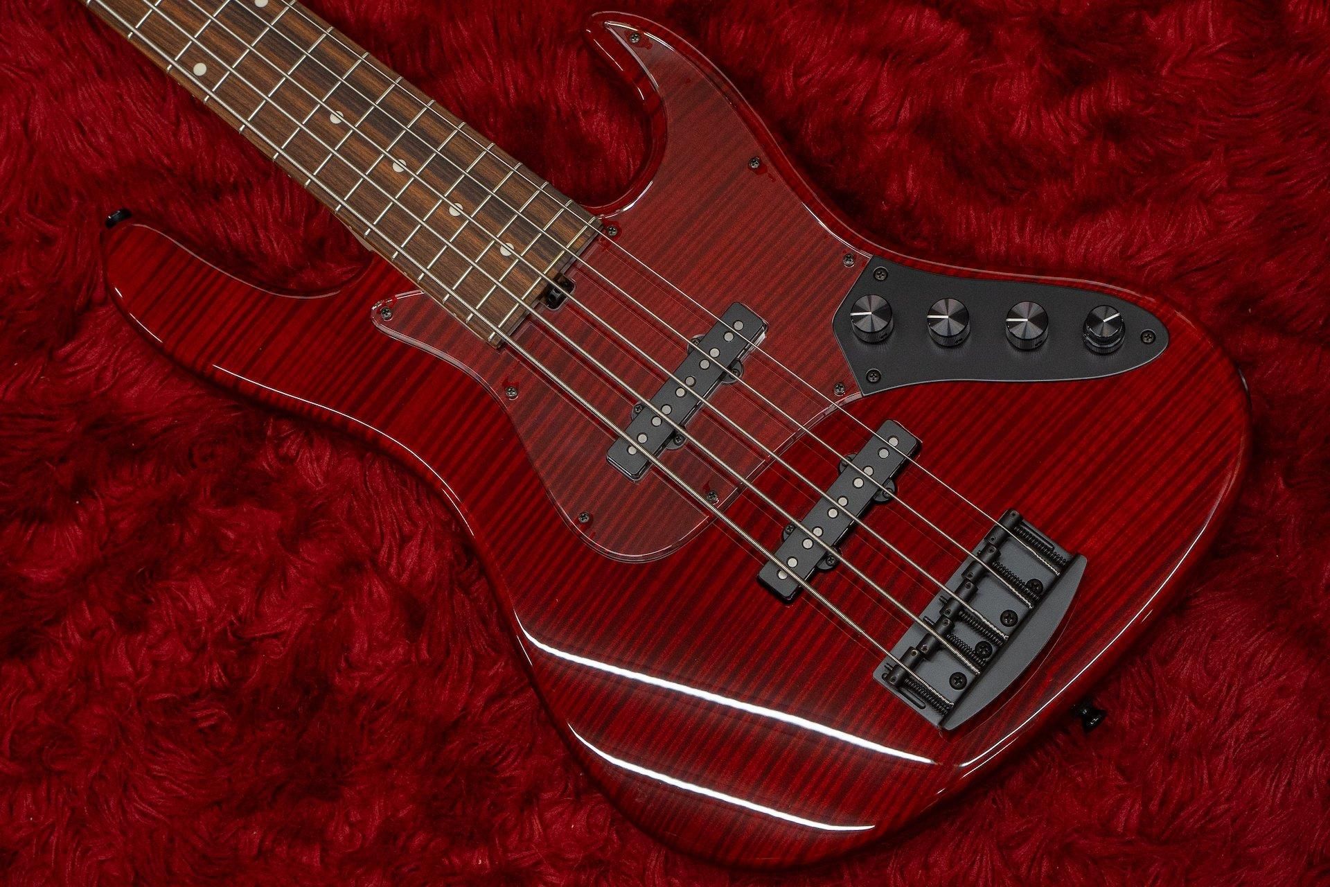 new】Kikuchi Guitars / Custom Bass 5 Flame Maple Trans Red 【GIB