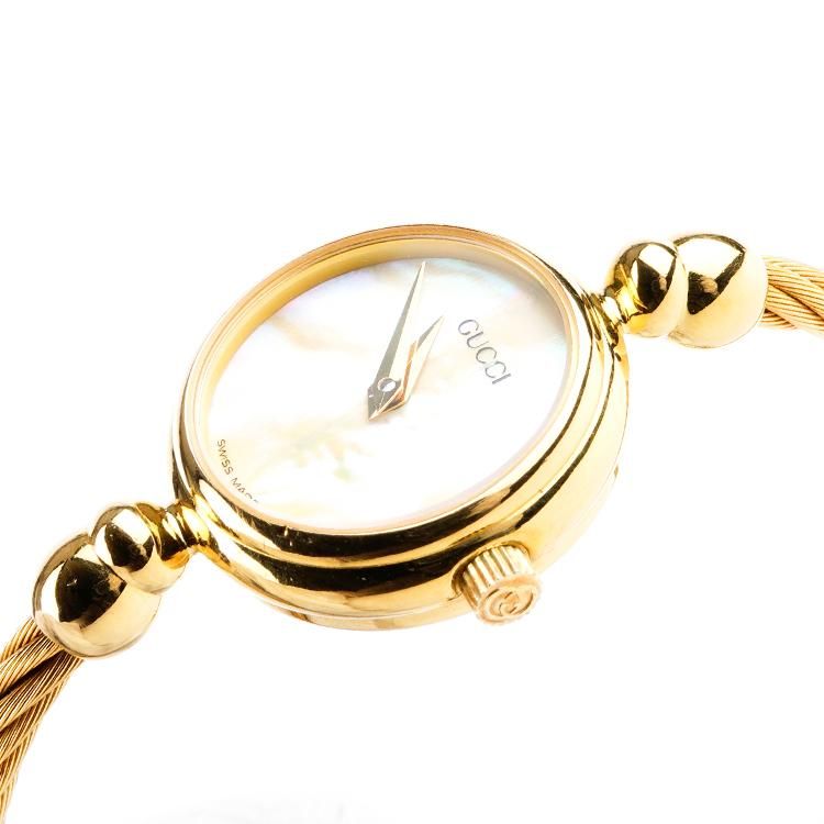 シェル文字盤バングルQZ腕時計2700.2.L ゴールド ヴィンテージ|グッチ