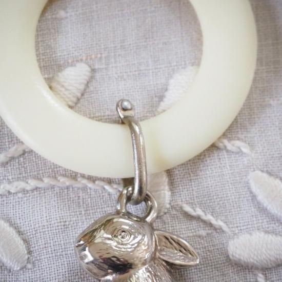 アンティーク ベビーラトル | イギリスヴィンテージ うさぎのベビー