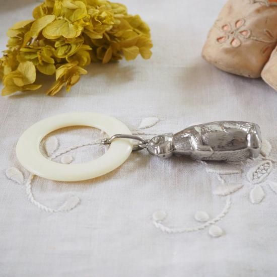 アンティーク ベビーラトル | イギリスヴィンテージ うさぎのベビー