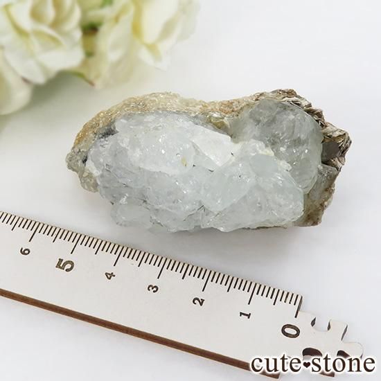四川省 Mt Xuebaoding産 アクアマリンの母岩付き原石 98g - cute stone -