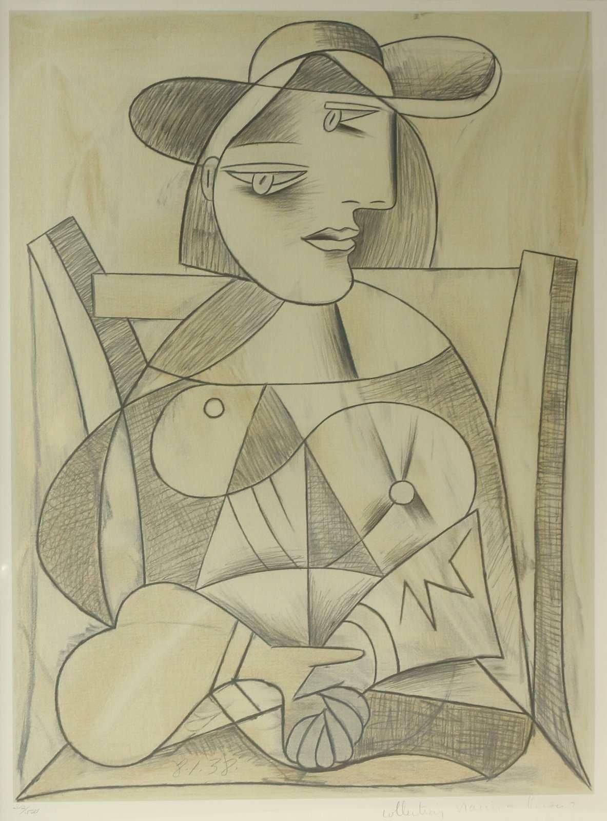 リトグラフ版画 パブロ・ピカソ 「題不明 マリーナコレクションより