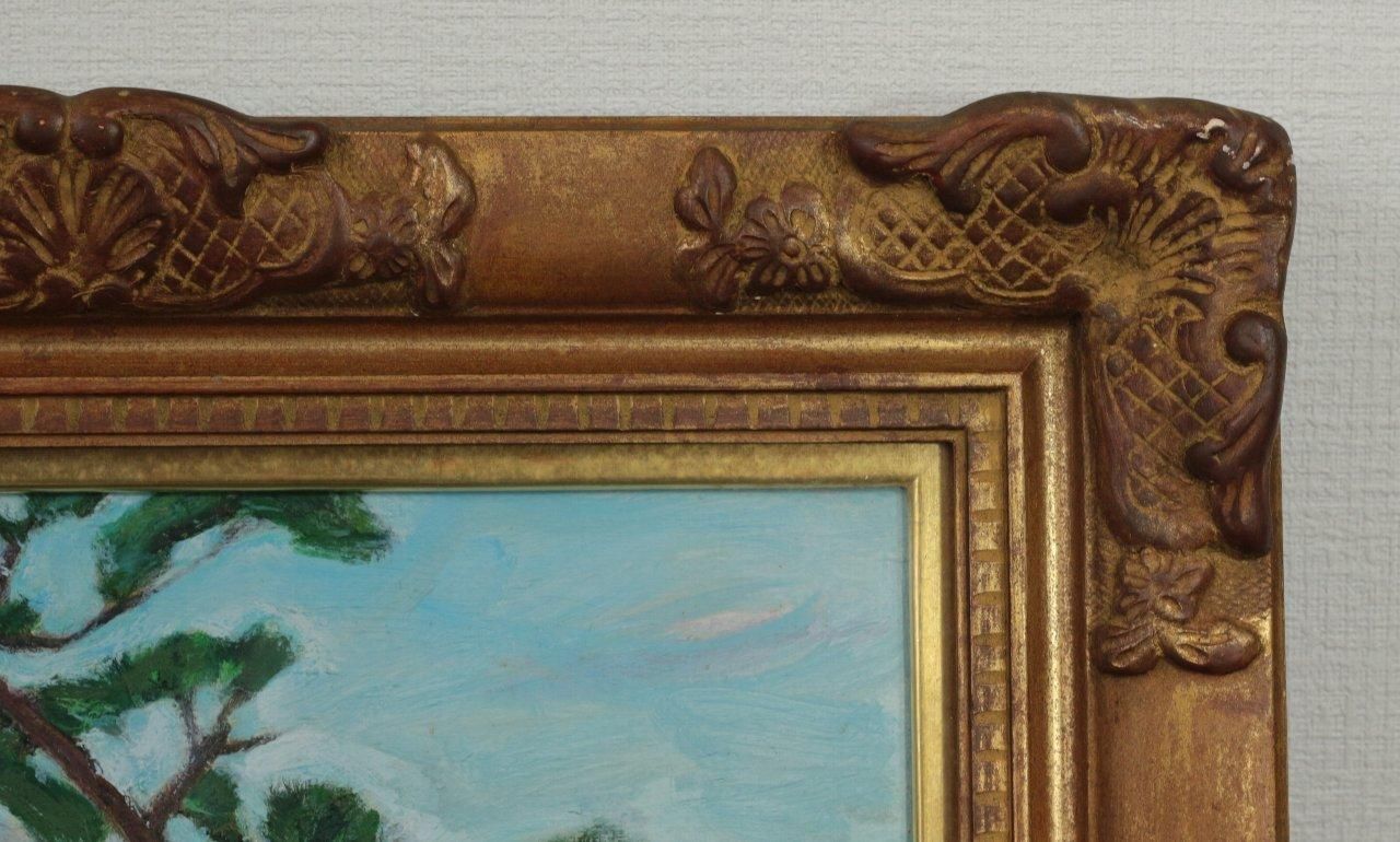 鎌倉杉本寺風景 F8(1989年)／安宅乕雄 (油彩) 【公式通販】