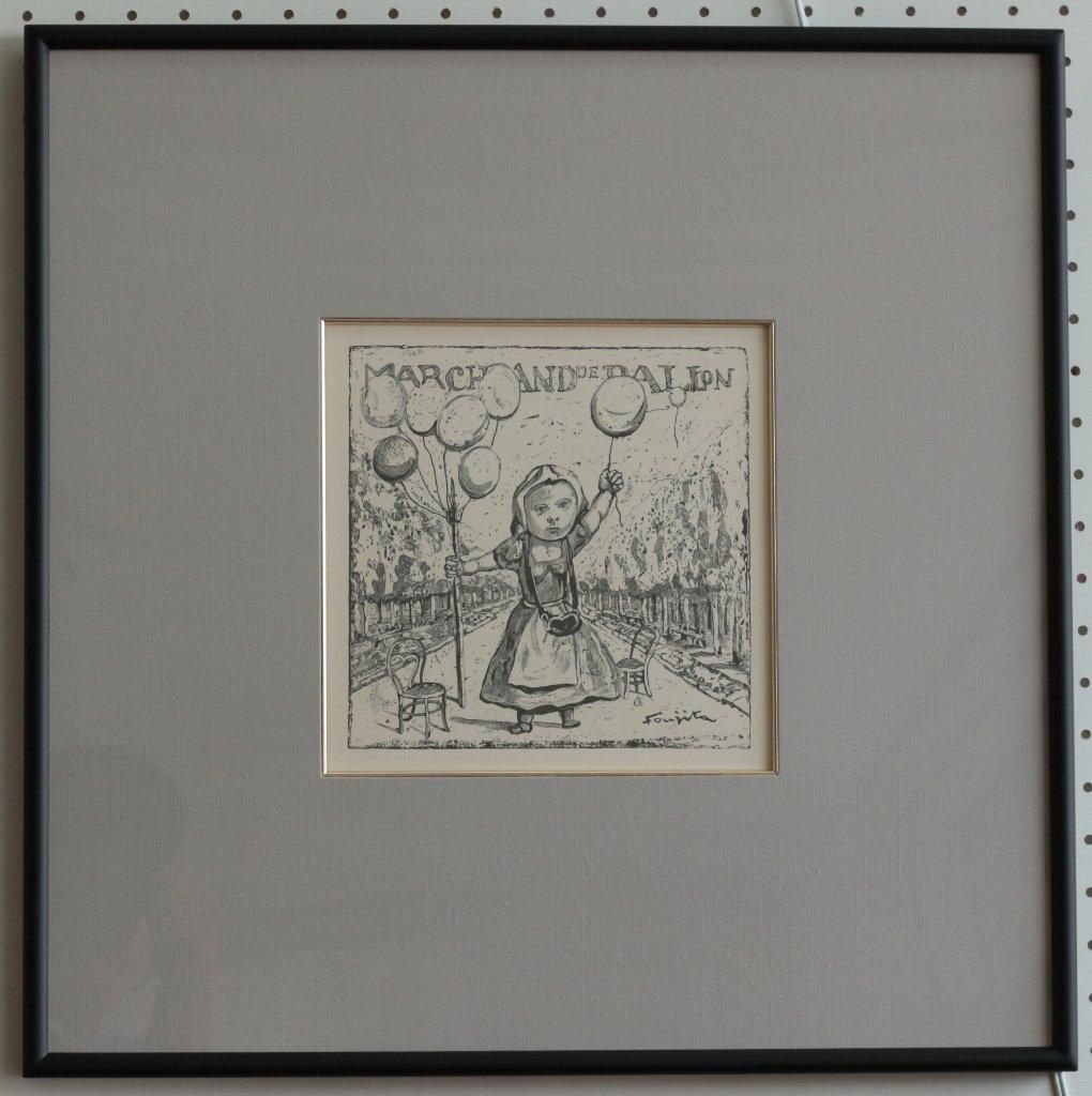 H藤田嗣治のオリジナル木版画・1925年製作 本物保証 F藤田嗣治の