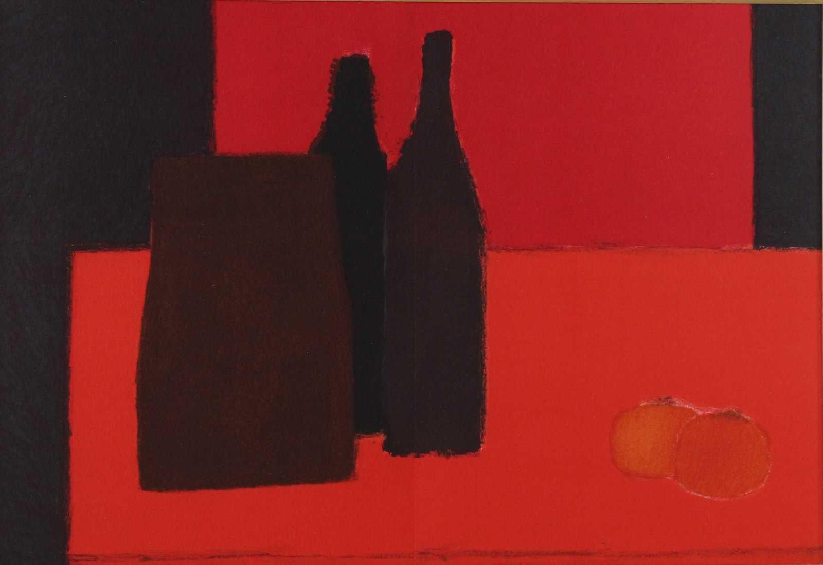 リトグラフ版画 ベルナール・カトラン 柿のある静物 商品番号567 - 絵