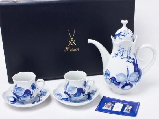 連休値下げ マイセン ブルーオーキッド ティーカップ ソーサー 2客揃え