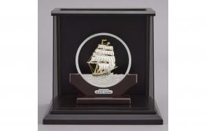 銀製 ヨット TAKEHIKO 武比古 伝統工芸 硝子ケース付き 関工芸 置物