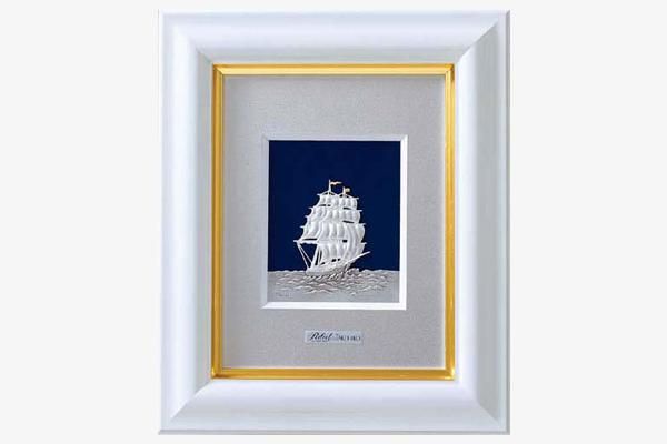 純銀卓上額 帆船 1号白 - TAKEHIKO - 武比古 - 日本の伝統工芸・関工芸