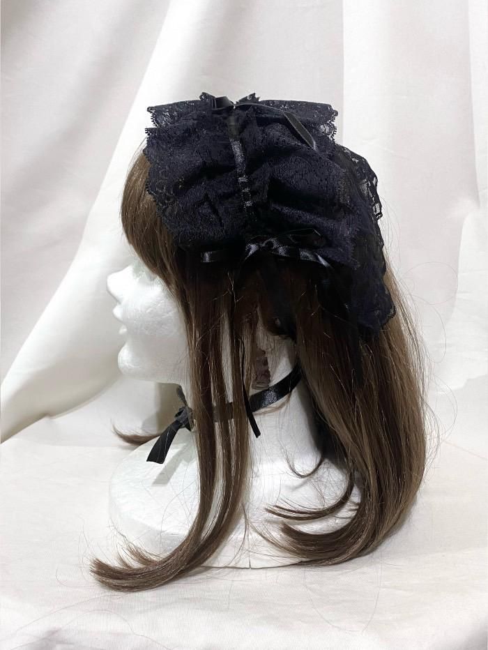 燭台レースヘッドドレス 黒×白 燭台レースヘッドドレス 黒×白 燭台