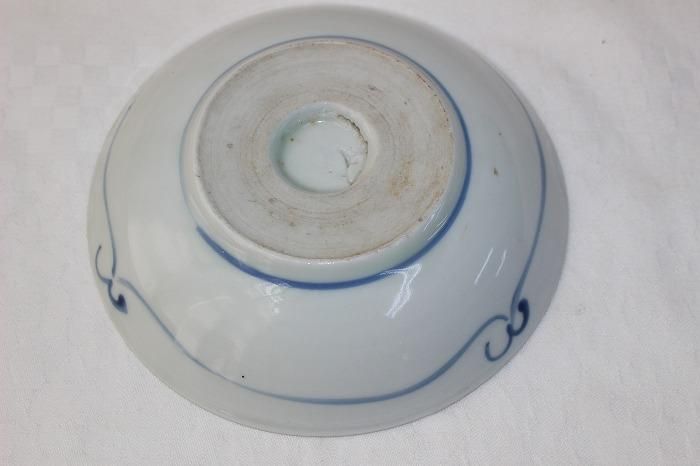 骨董 貝形皿 染付 正化年製 貫入 骨董 貝形皿 染付 正化年製 貫入 骨董