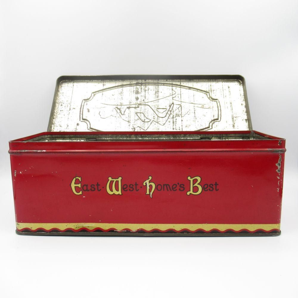 ブリキ缶 イギリス製 【大】女性のグラフィック アンティーク缶のみ