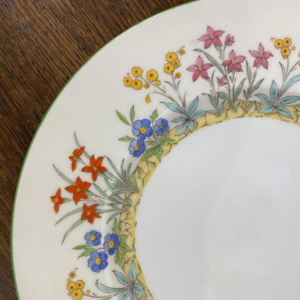 オールドミントン 花文字絵皿 19世紀 オールドミントン 花文字絵皿 19世紀