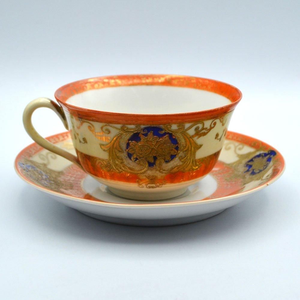 オールドノリタケ金と金点盛りのクリーマー美術品メープル印1890年代